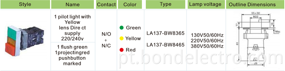 XB2-BW8365 Double Head Pushbutton Switch